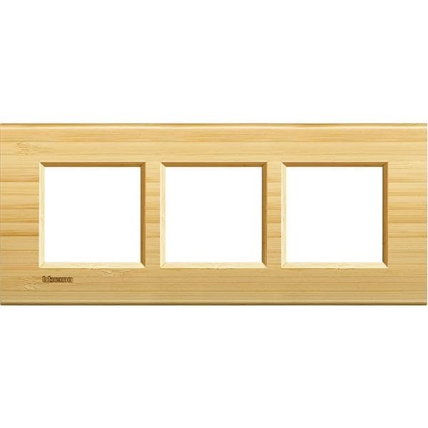 LivingLight - plaque rectangulaire 3 x 2 modules 57mm Bambou
