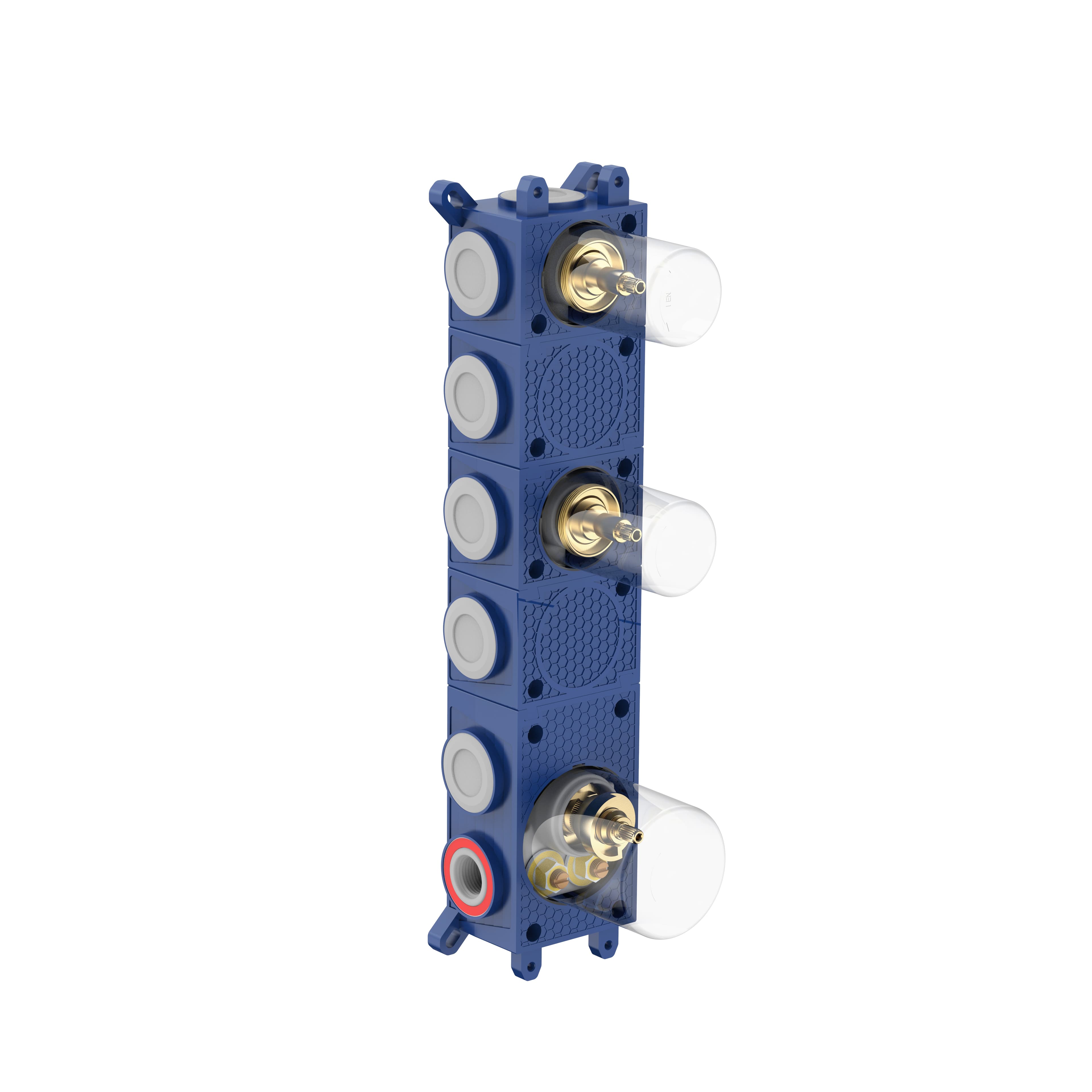 STRIA BOÎTIER D’ENCASTREMENT POUR MITIGEUR DE DOUCHE – 2 VOIES AVEC 2 ROBINETS D’ARRÊT – THERMOSTATIQUE – BELGAQUA - ENCASTRÉ