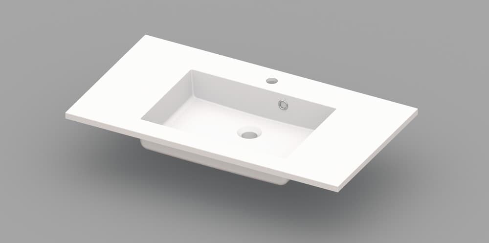 Van Marcke Coste tablette avec 1lavabo 900x500x200mm blanc marbre artificiel