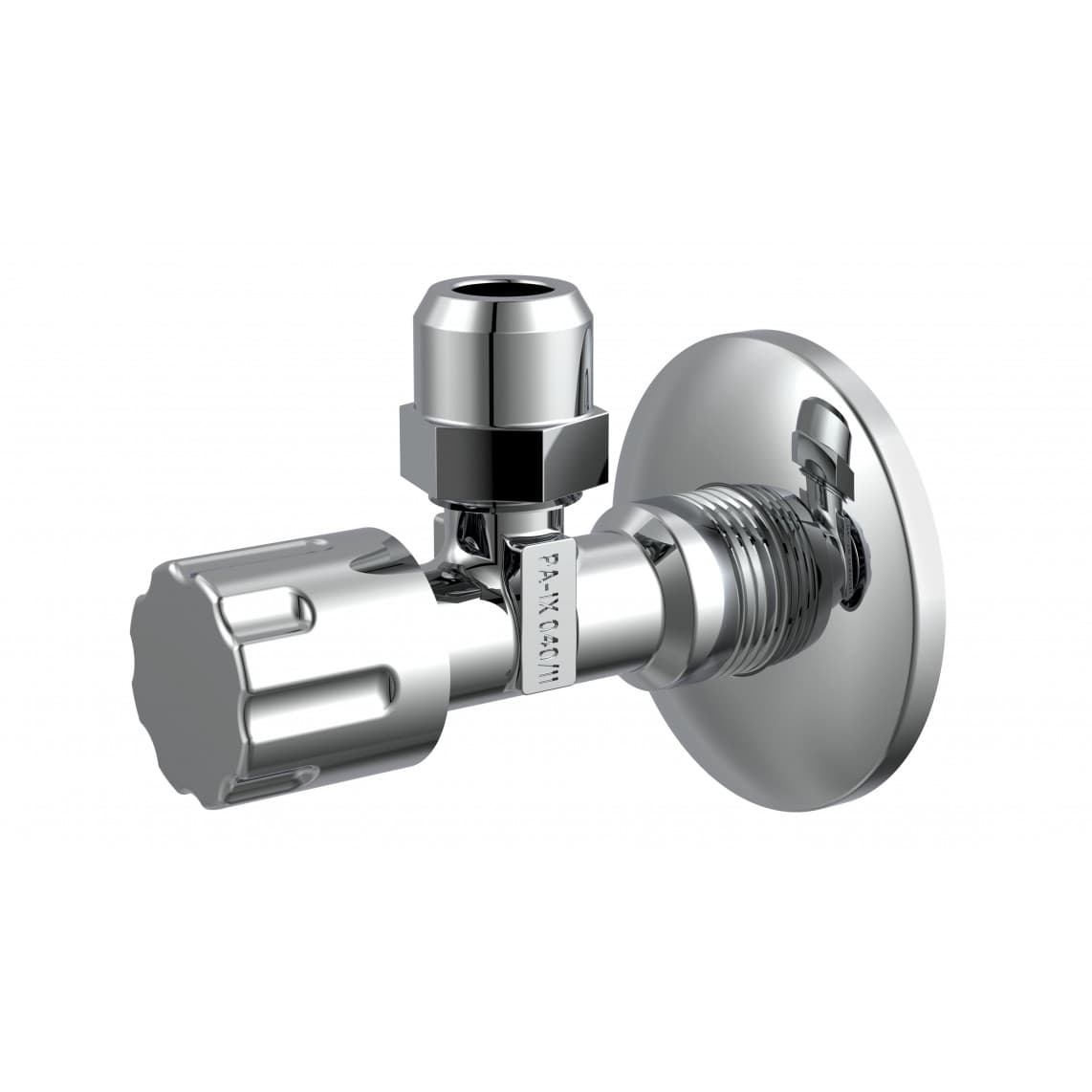 98480400 hoekstopkraan, 1/2"BU x 3/8"BU x 10 mmQ, met Duwrozet, zelfdichtend
