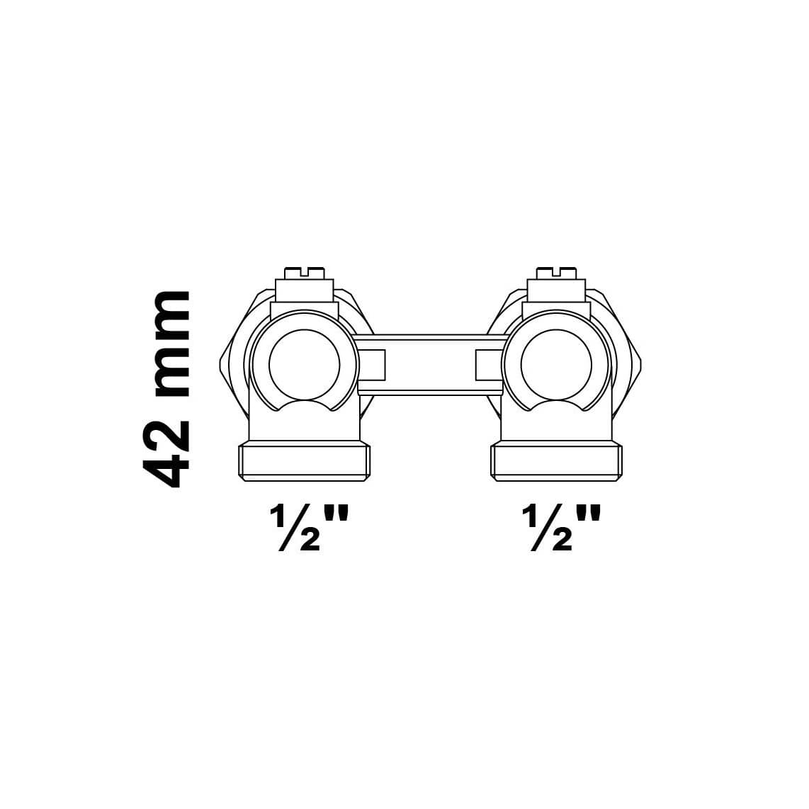 988526355 LT vanne en H 90°, nickelé, 3/4" Eurocône x 3/4" F, droit