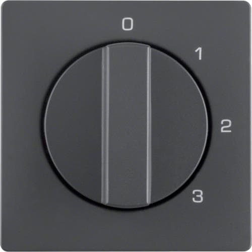 Enjoliveur avec bouton rotatif pour interrupteur 3 paliers avec position 0 Q.1 / Q.3 Anthracite, V