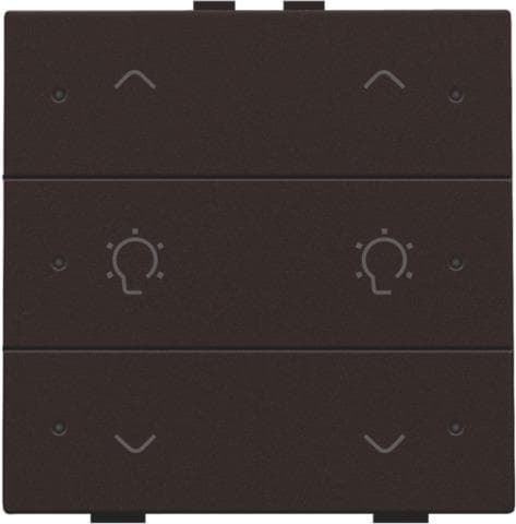Commande de variateur double avec Led pour Niko Home control 6 x dark Brown