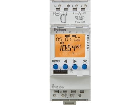 Horloge digitale 24 heures / 7 jours 12 ... 24Vac / Dc 1C o 16A