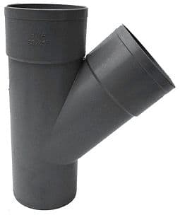 T PVC GRIS FONCE EEP ROND 45° 100MM