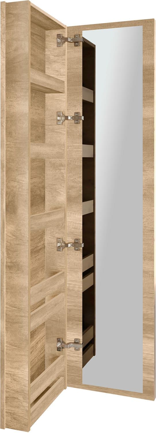 COMMODE MIROIR COFFEE ETROITE 1 PORTE GAUCHE 40 CHENE DECOR CACHMIRE