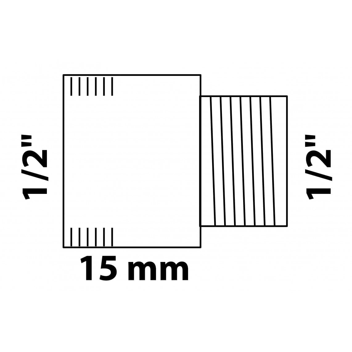 989314155 MS kraan verlengstuk, chroom, 1/2" x 15 mm