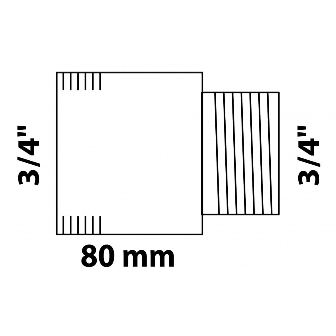 989319655 MS kraan verlengstuk, chroom, 3/4" x 80 mm