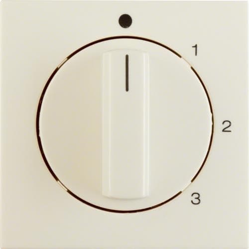 Enjoliveur avec bouton rotatif pour interrupteur 3 paliers avec position 0 S.1 / B.3 / B.7 Blanc,