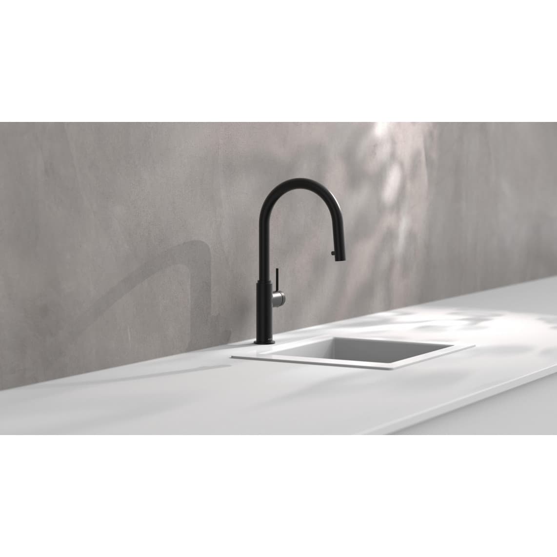 79566 BLACKPOOL Sink mixer, black matt, with pull-out spout