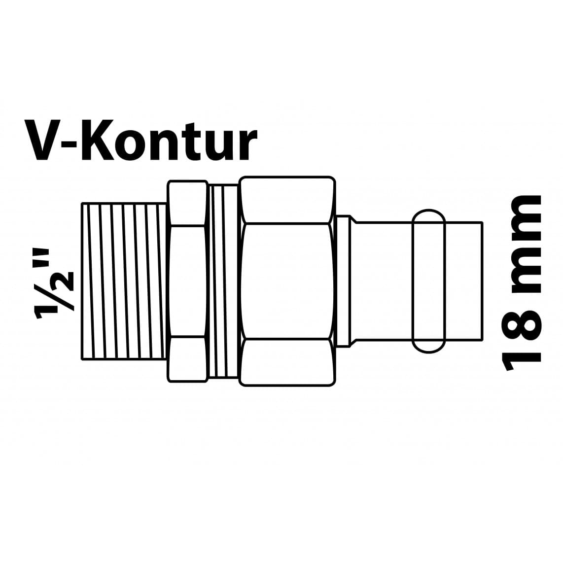988627354 BR raccord à visser, vierge, 18 mm x 1/2" M, à joint plat, 1 manchon, (P4331g)