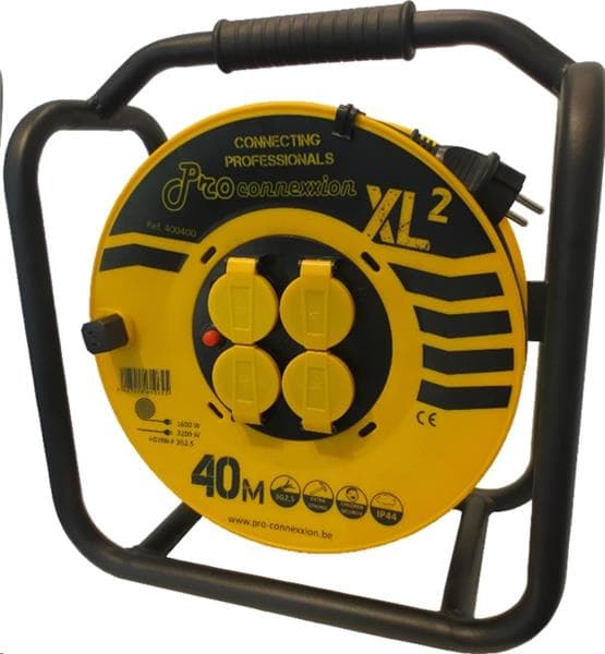 Enrouleur de câble H07RN-F 3G2.5 - 40m Solide XL² - 4 prises IP44