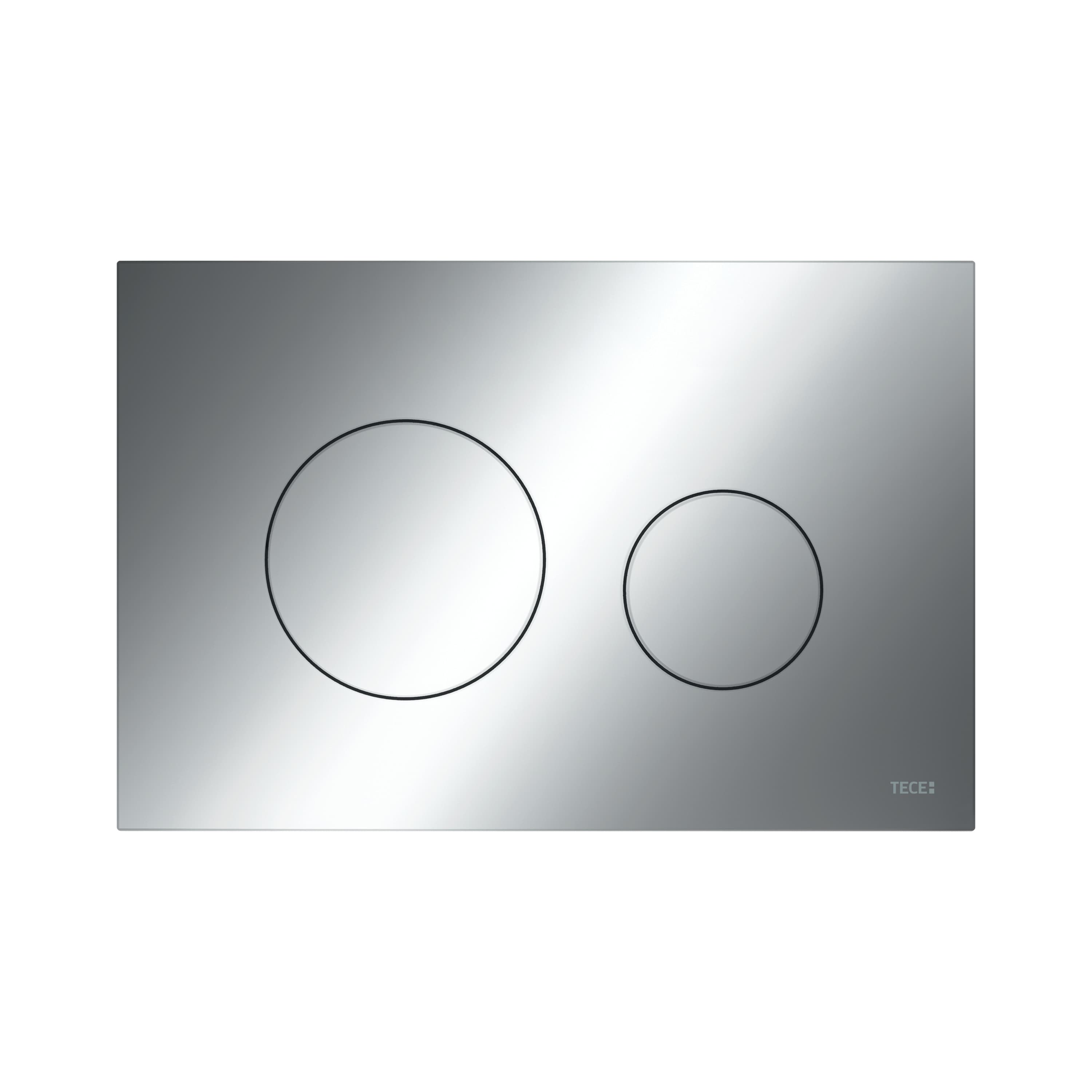 TECELOOP PLAQUE DE DÉCLENCHEMENT WC -DOUBLE CHASSE - SYNTHÉTIQUE - CHROME BRILLANT