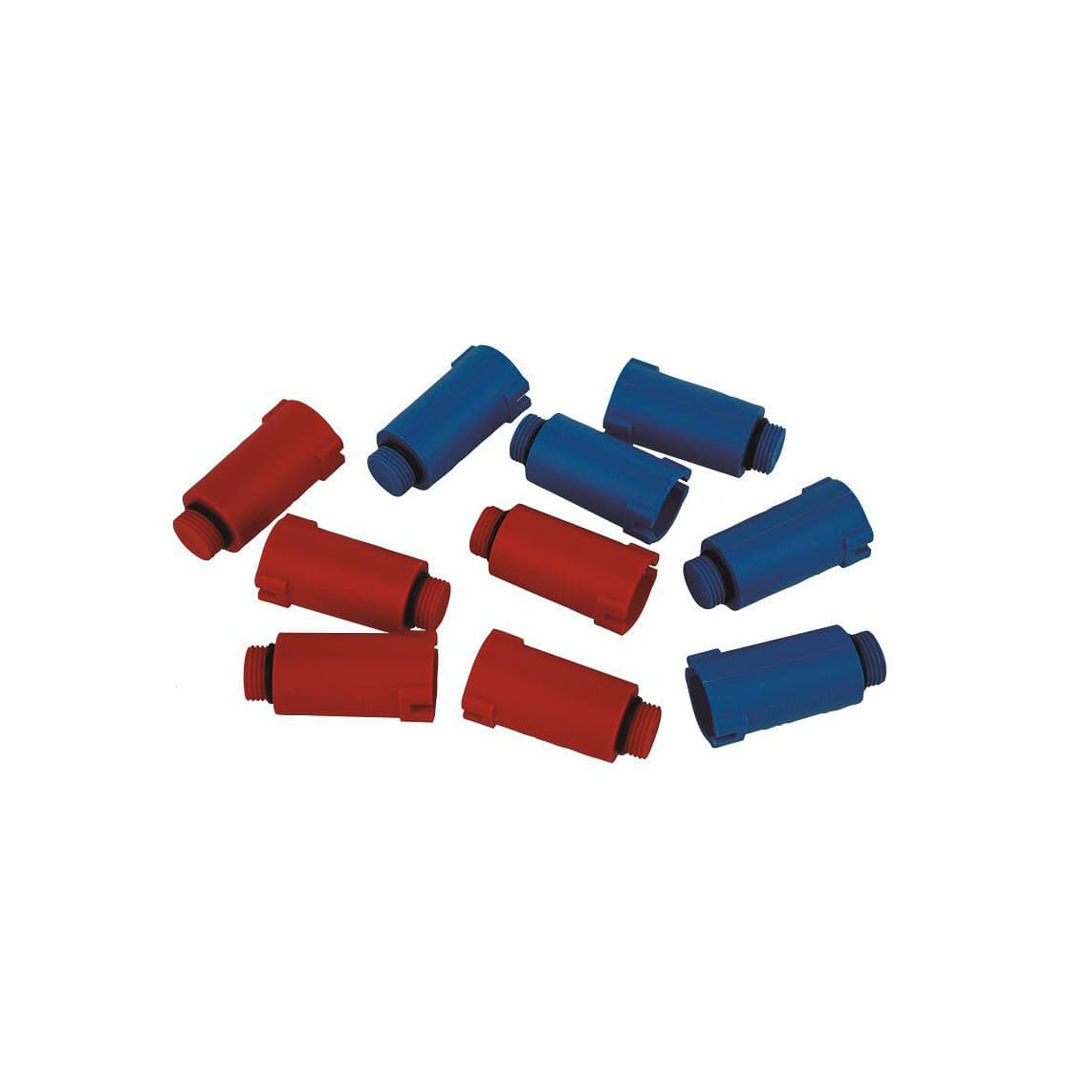 98913558 bouchon de chantier synthétique, rouge et bleu, 1/2", non résistant à la pression (Set 2 x 5)