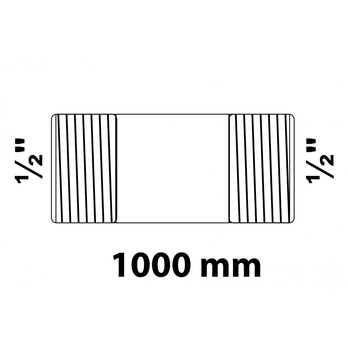 989822155 FM mamelon double, galvanisé, 1/2" x 1000 mm, (23)