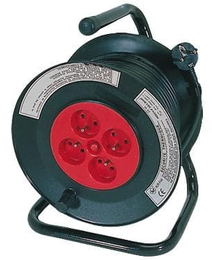Enrouleur de câble - 4 x prise 2 pôles + T 16A avec protection thermique - H05VVF 3G1.5 - 25m