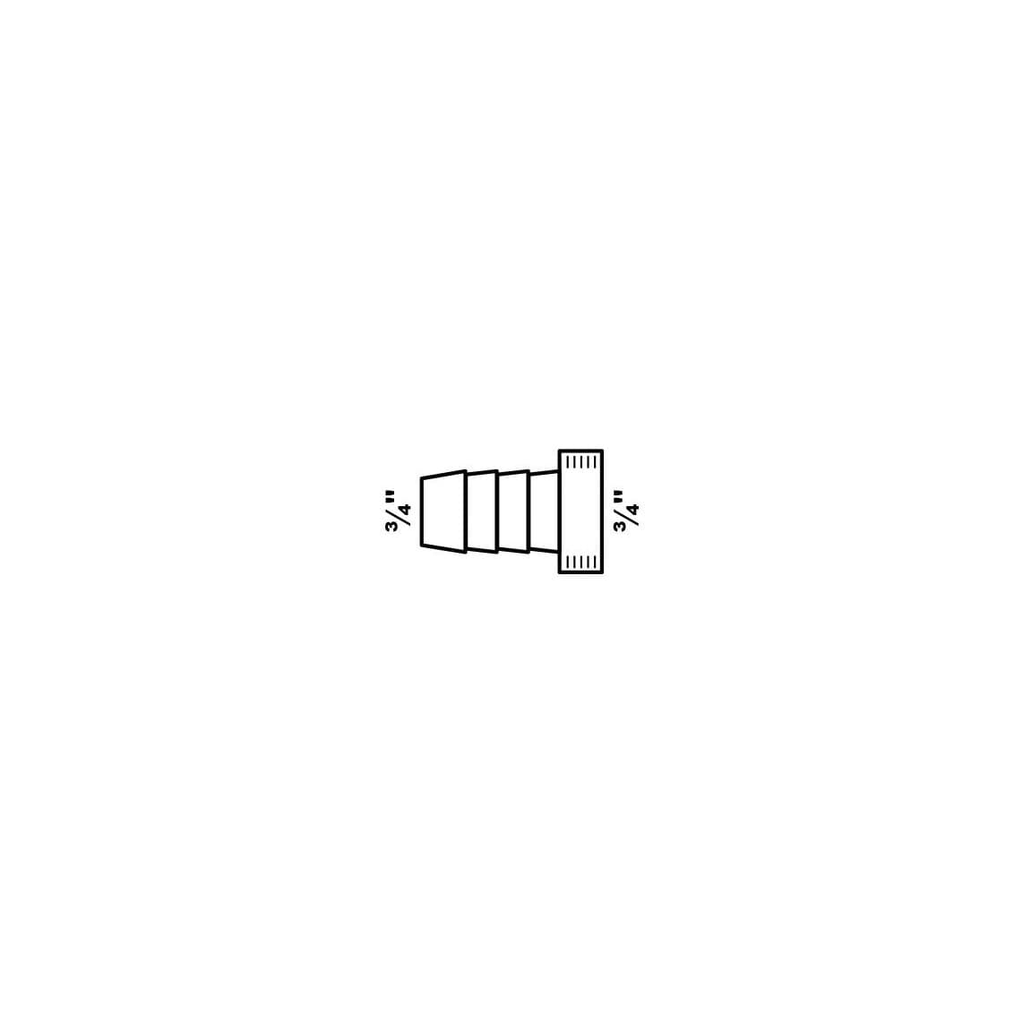 98840120 raccord de tube plongeur, chromé, 3/4" F x 3/4" T