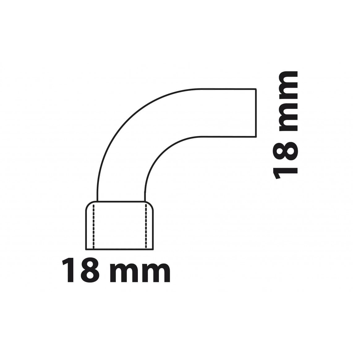 989024017 CU arc 90°, vierge, 18 mm, 1 manchon, (5001a)