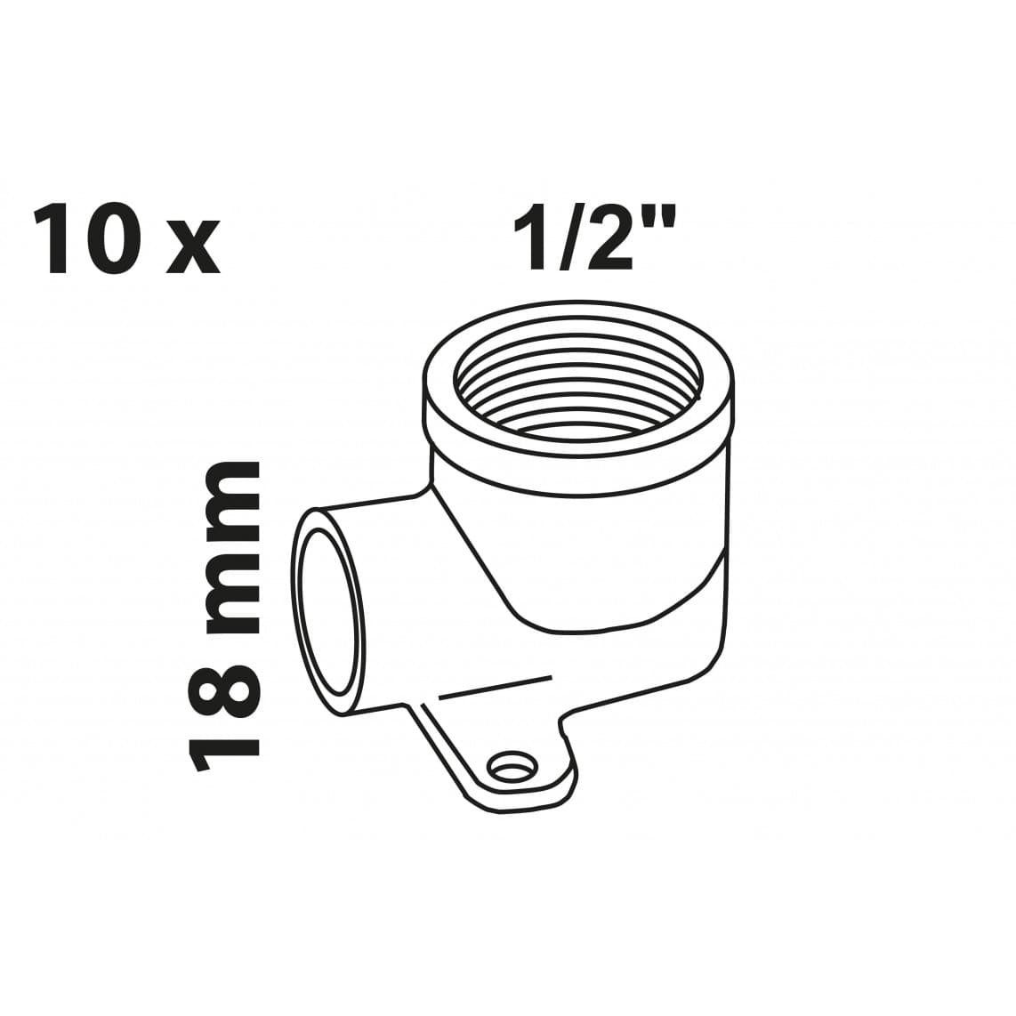 989128755 BR disque mural, vierge, 18 mm x 1/2" F, 1 manchon (4472g) (10x)
