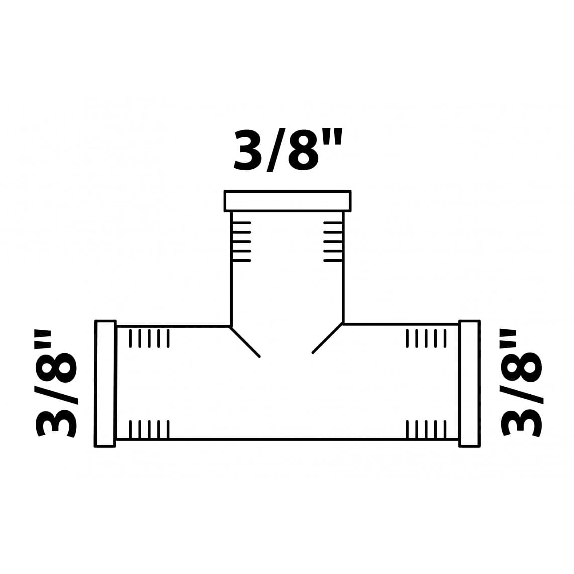 989401155 LT pièce en T, chromé, 3/8" F,