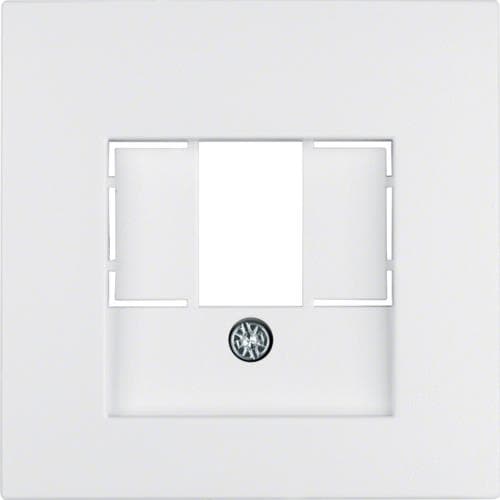 Enjoliveur pour prise informatiqeu et connexions haut - parleurs Berker S.1 / B.3 / B.7 Blanc polair