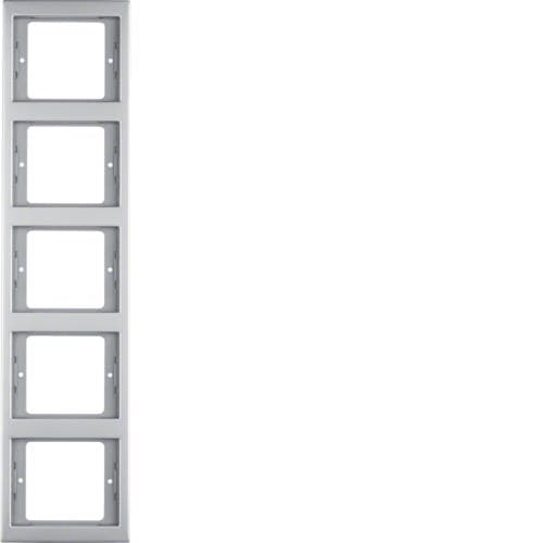 Plaque de recouvrement 5 postes pour montage vertical Berker K.5 Inox