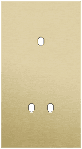 Plaque de recouvrement double, verticale 71 mm d'entraxe, pour une fonction de commutation simple et une double, Niko Toggle alu gold brushed