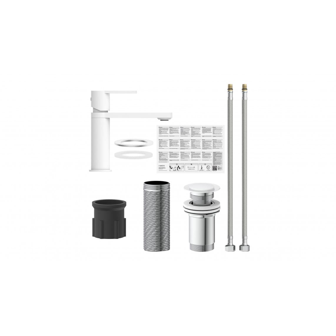 33018 MANHATTAN Wastafelkraan, mat wit
