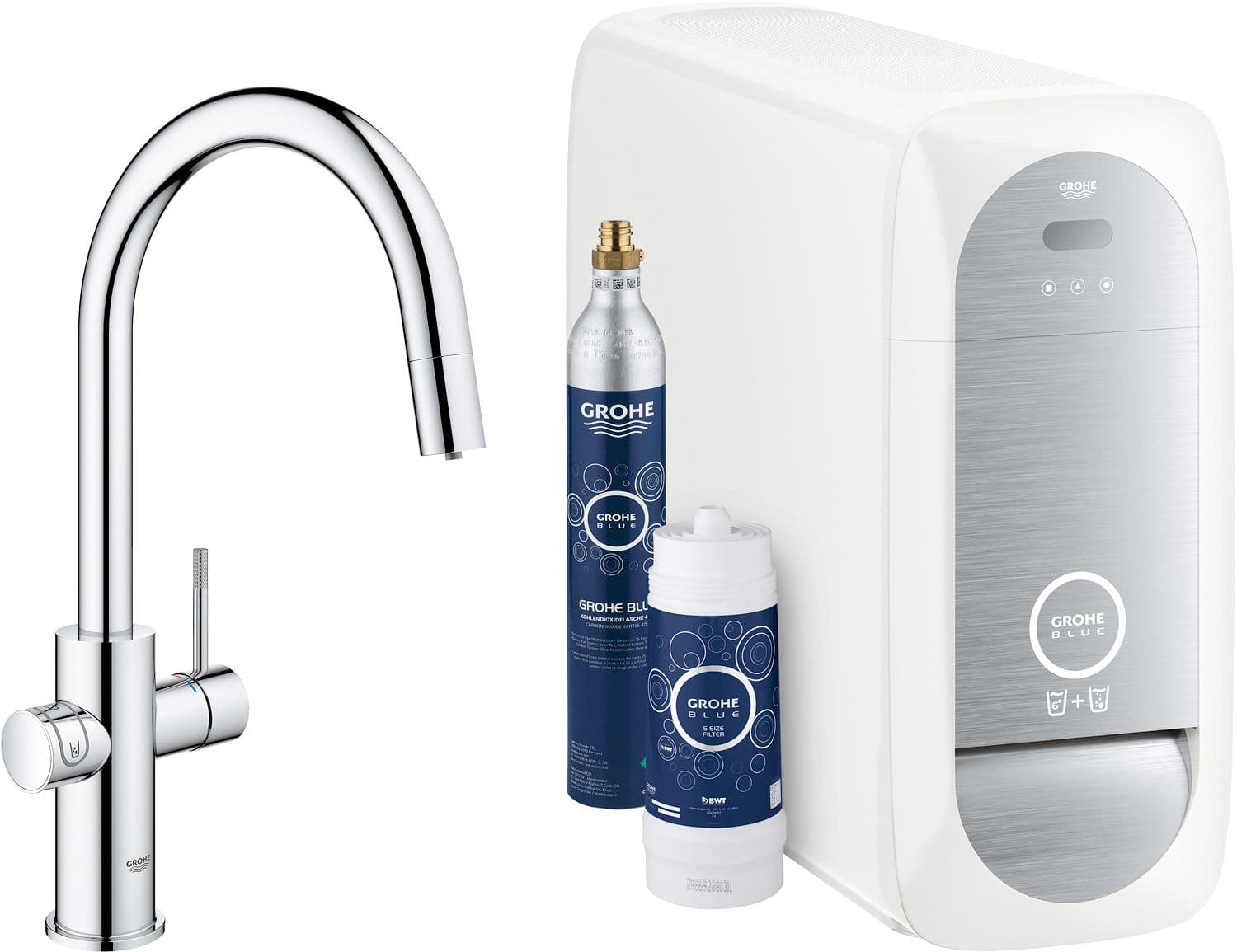 MITIGEUR CUISINE BLUE HOME C-BEC+DOUCHETTE KIT DE DEMARRAGE WIFI CHROME