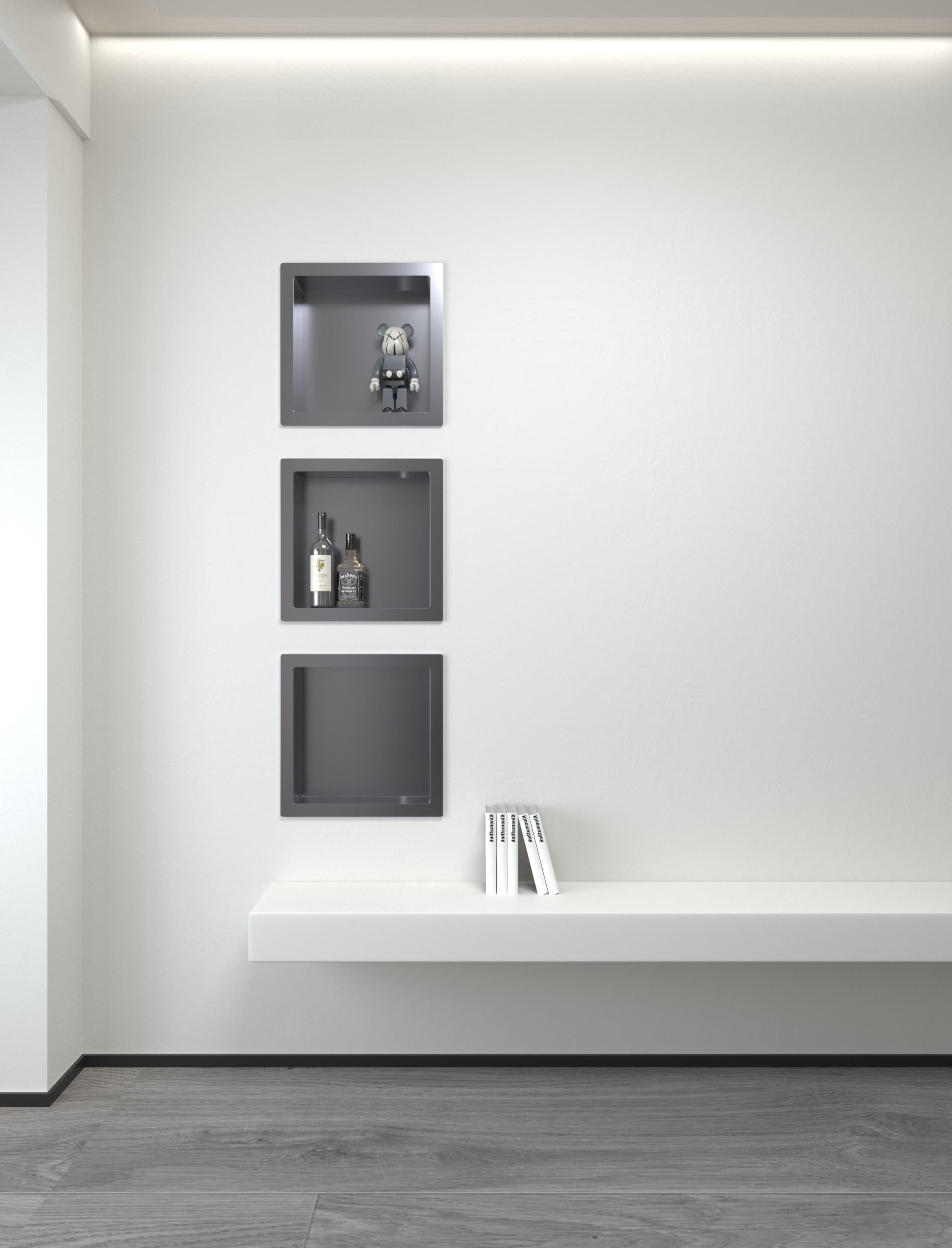 Aloni Niche encastrée (300X300X70MM) - Gunmetal