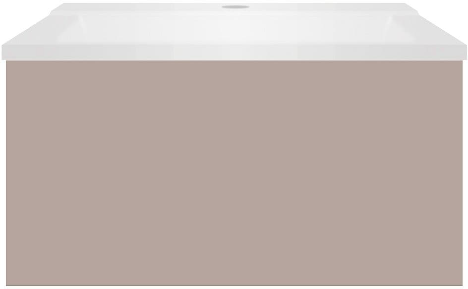 SOUS MEUBLE COFFEE 1 TIROIR 60 MAT BASALTGRIJS+LAVABO BLANC MAT