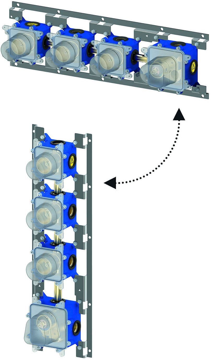 CORPS A ENCASTRER POUR MITIGEUR THERMOSTATIQUE BAIN/DOUCHE (3SORTIES) PAFFONI HORIZONTAL ET VERTICAL