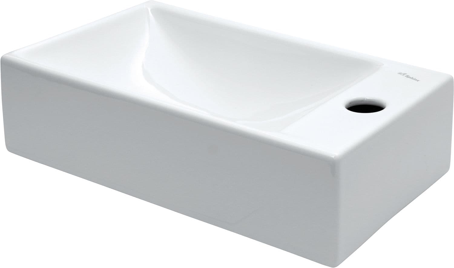 LAVE-MAINS DIEDRO GEBERIT 40-23CM +TROU ROBINET DROITE BLANC