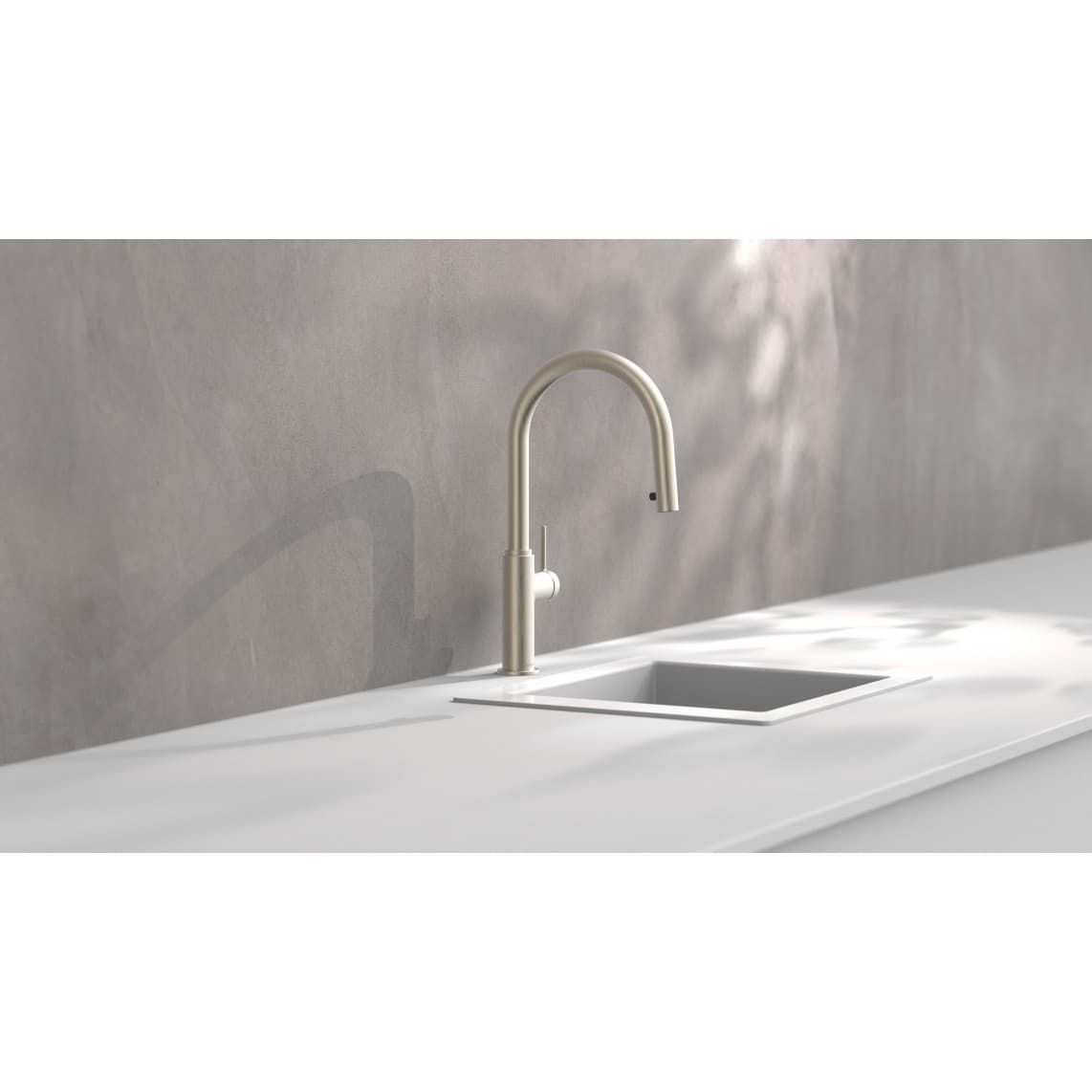 79526 BLACKPOOL Sink mixer, stainles steel look, with pull-out spout