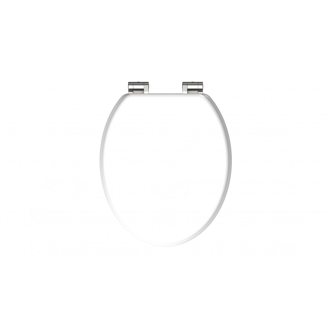 84100 WC-bril met houtkern WHITE, met valrem