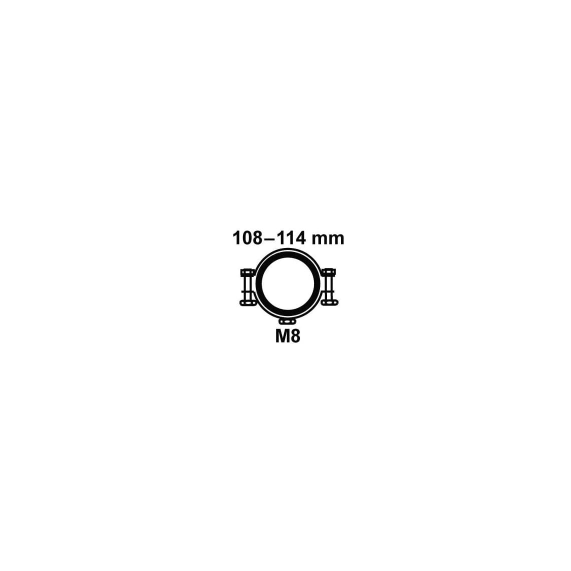 973553117 collier pour tuyau, 108 - 114 mm, insonorisé, pour 4", avec manchon fileté M8