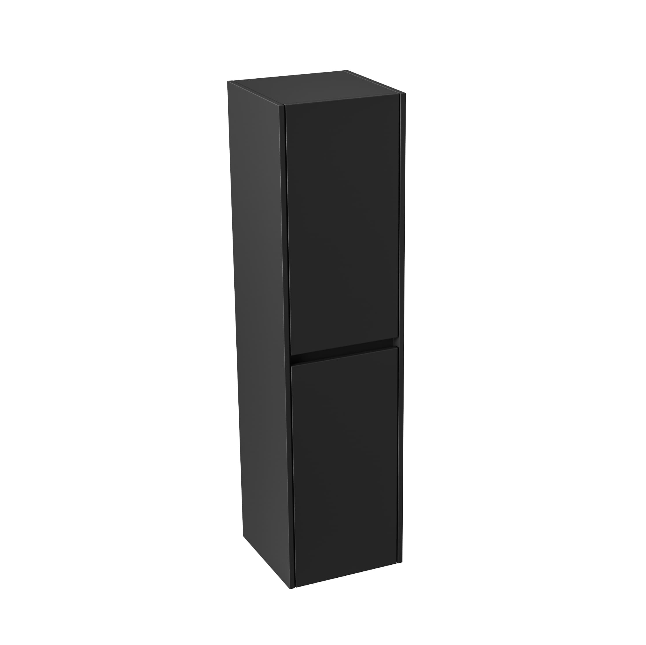 ALONI hayat colonne - 2 portes - sans poignee - soft close - réversible - 35X135X35 cm - Noir mat