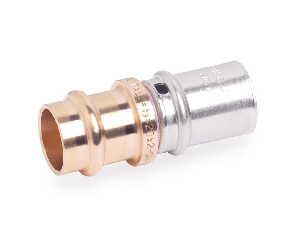 SYSTEMPEX raccord droit tube PEX-Alu transition Cu Vprofil D20-22