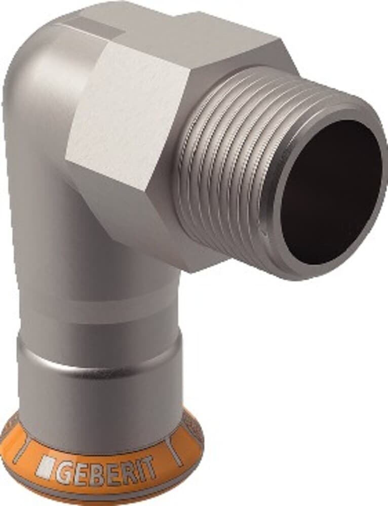 Geberit Mapress Therm coude de transition 90° avec filetage extérieur 15x1/2" M
