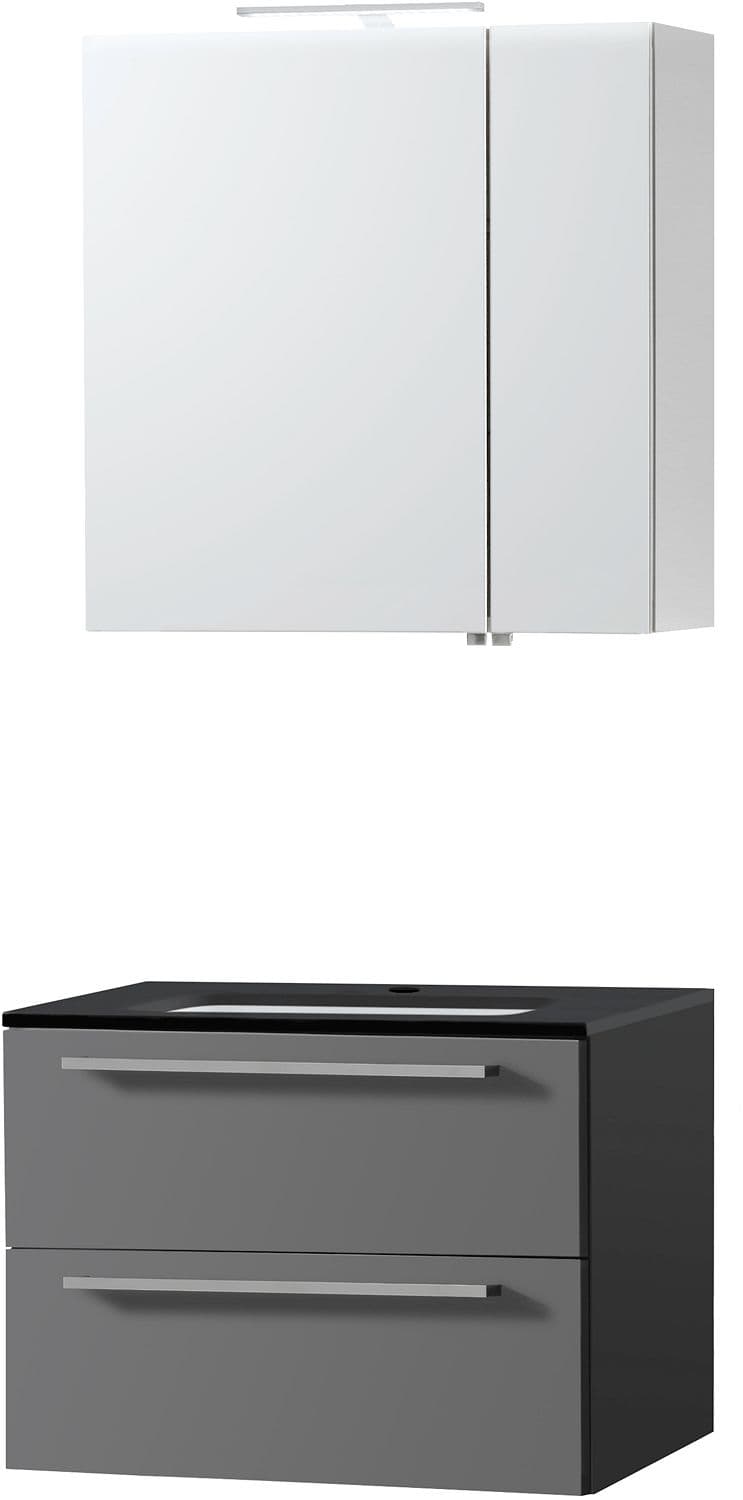 MEUBLE COMBO UNI ARDOISE 70 BLEU BELGE ARMOIRE TOILETTE