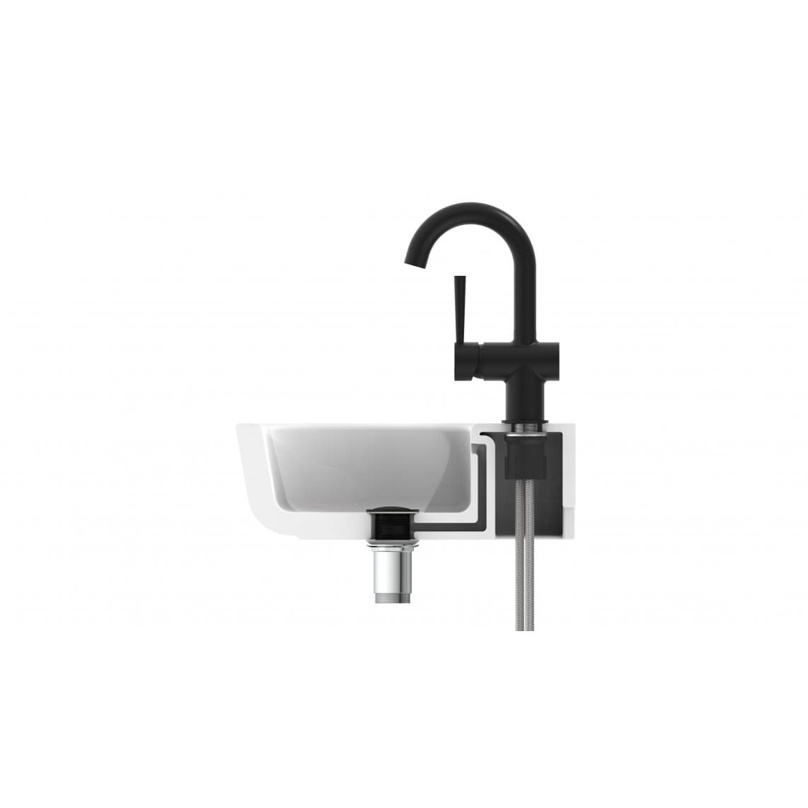 79016 CORNWALL Mitigeur lavabo, noir mat
