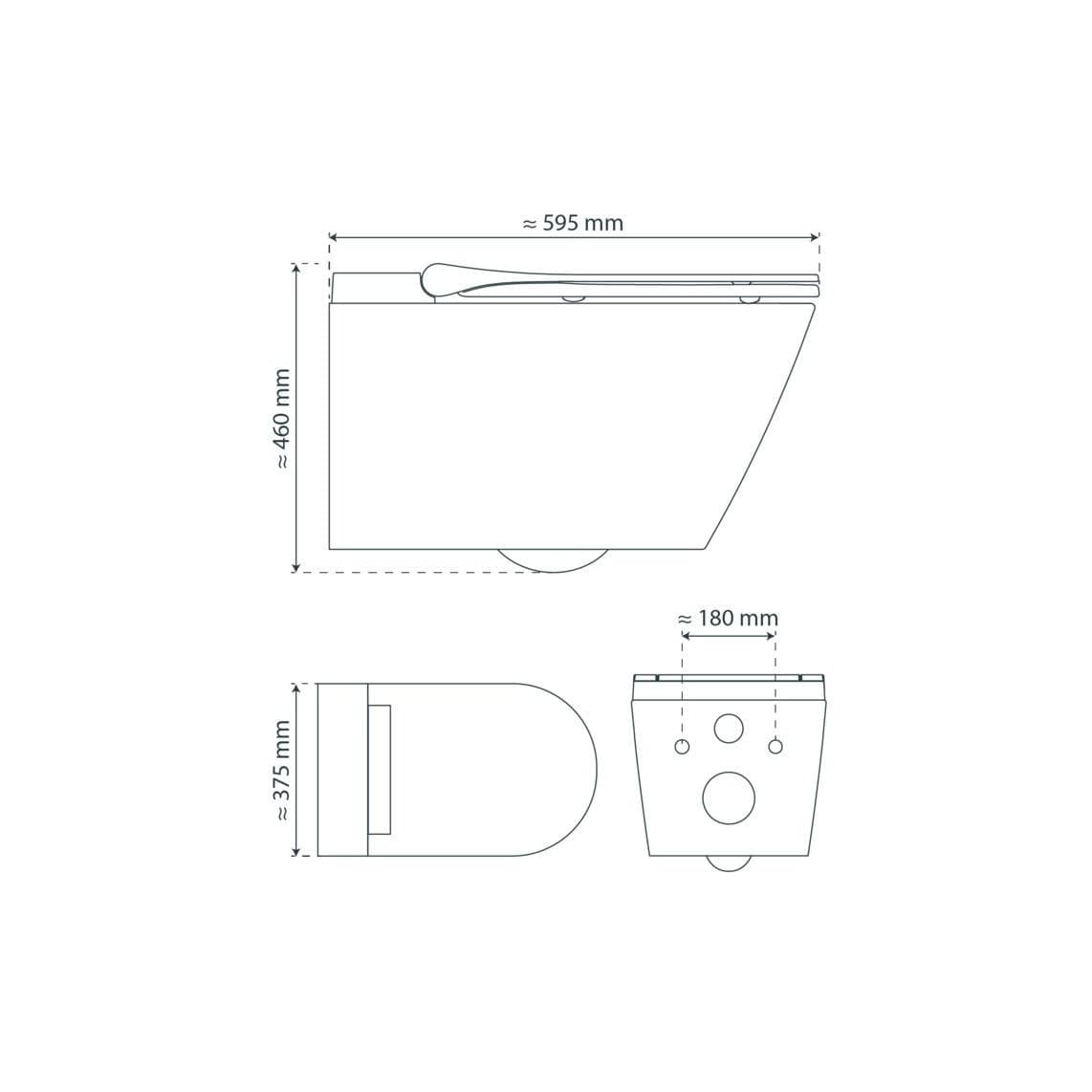 93100 CESARI PREMIUM Douche-WC, wit, slim, randloos