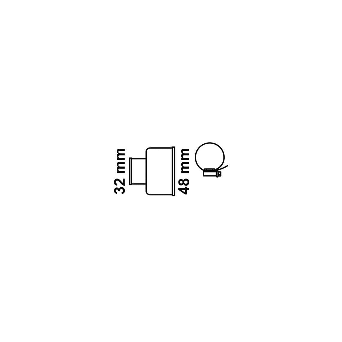 988248113 Toilet connector, 32 mm x 48 mm, with hose clamp