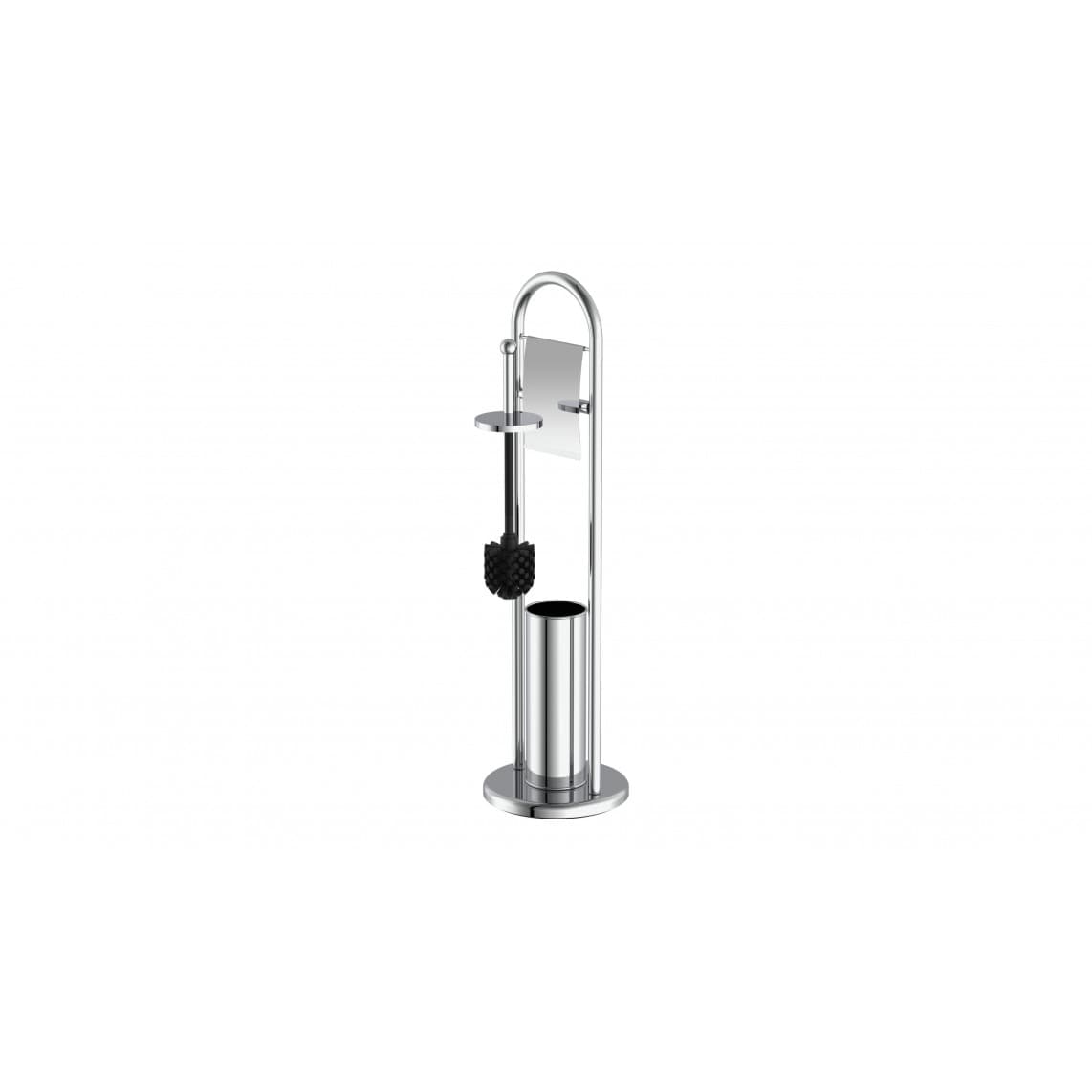BA0001 Floor standing toilet set, toilet paper holder and brush holder, chrome
