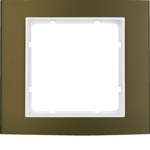 Plaque de recouvrement 1 poste Berker B.3 Alu, Bruin / Blanc polaire