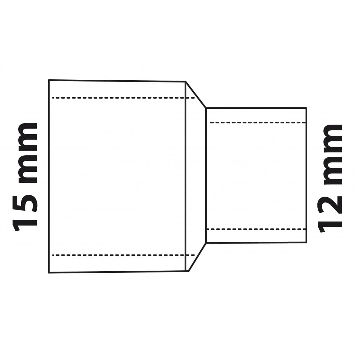 989072055 CU mamelon réducteur, vierge, 15 mmA x 12 mm, 1 manchon, (5243)