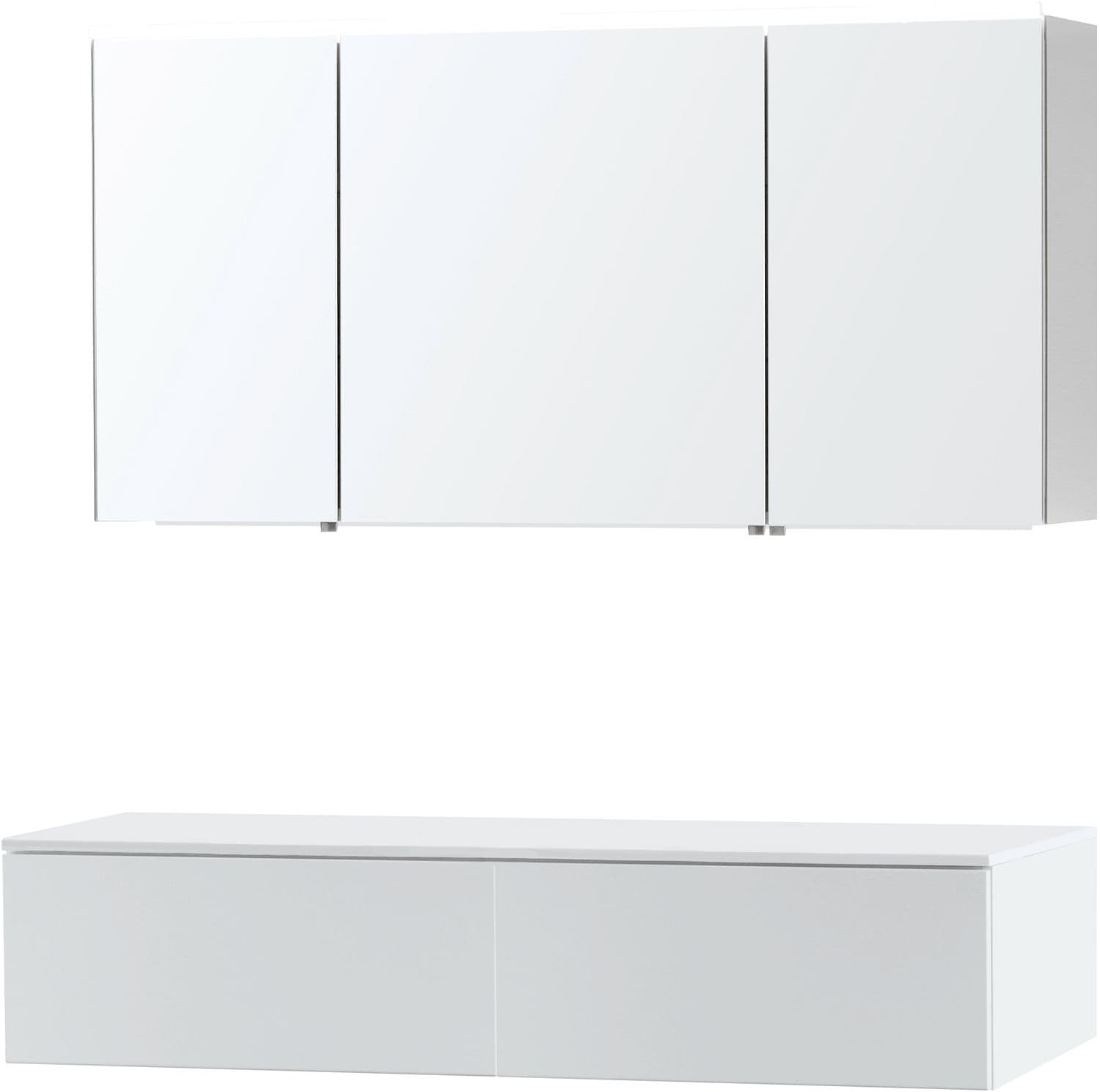 MEUBLE PURO DUO BLANC 140 1 TIROIR SOLID A POSER ARMOIRE TOILETTE