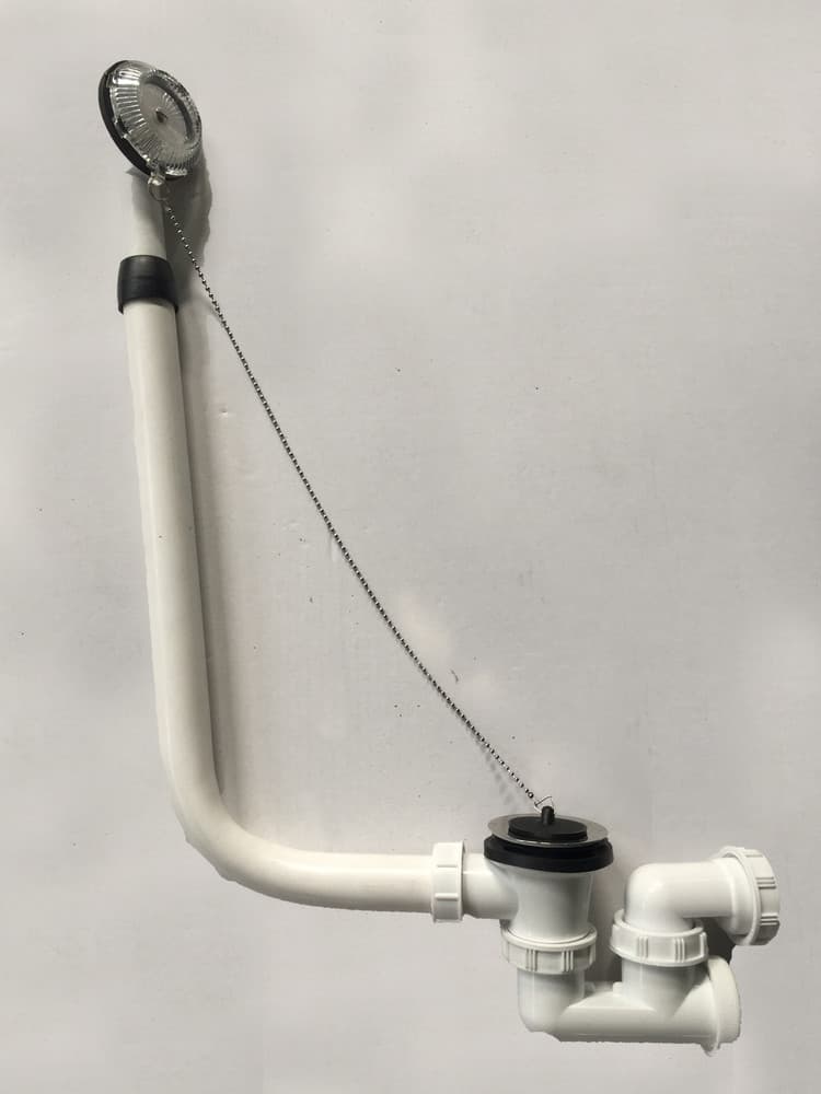 Van Marcke Pro garniture baignoire chaîne bouchon D52 chromé raccordement