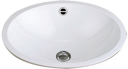 VASQUE A ENCASTRER EB.O425 425X325MM SANS PLAGE ROBINET +TROP-PLEIN BLANC