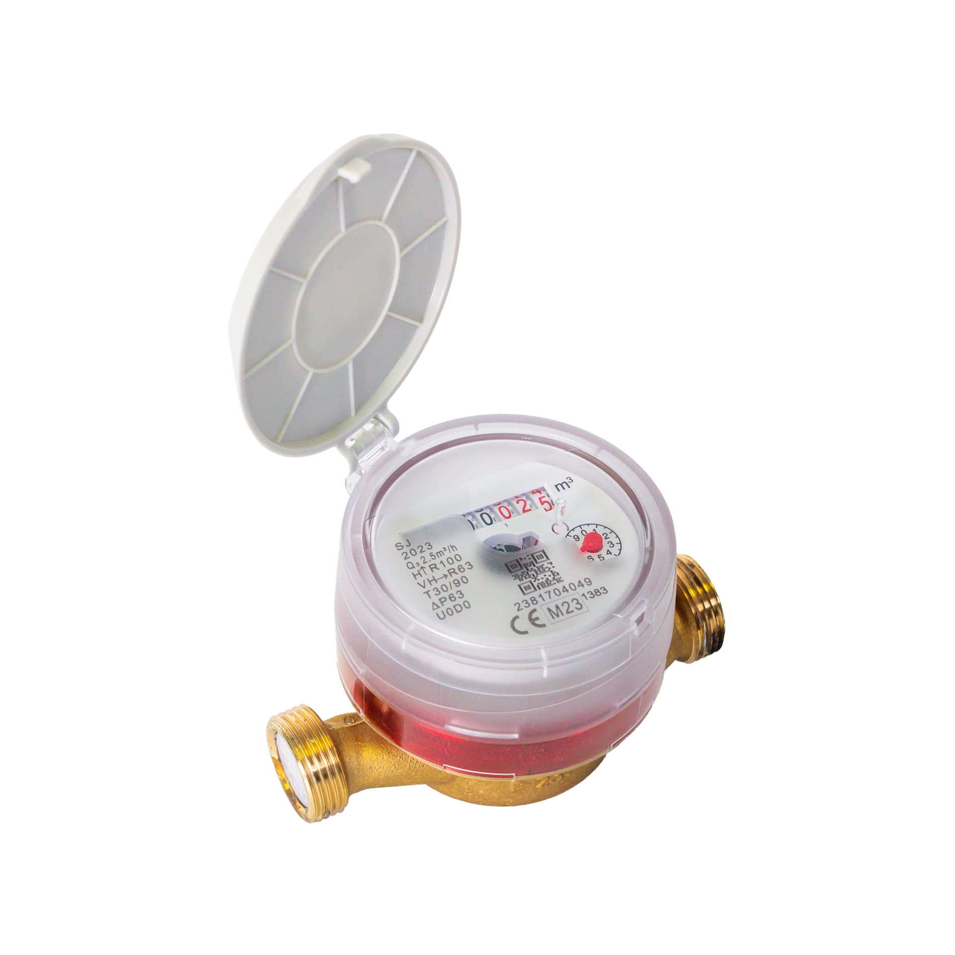 COMPTEUR EAU CHAUDE 743 1/2 90° + JOINTS + RACCORDS